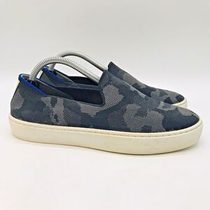 Rothy's The Original Slip On Sneaker Womens 6 Gray Camo Knit Loafer Comfort Shoe